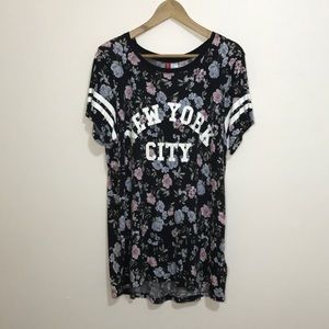 H&M floral baseball tee